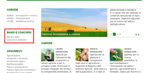 Nuovo Bando da Sardegna Agricoltura